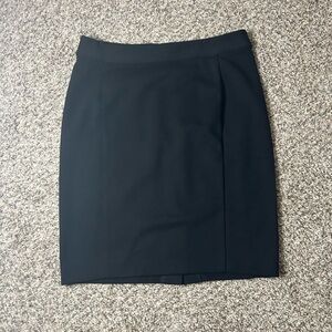 LOFT Black Pencil Skirt with Zipper in Back and Slit in Back Size Small Business